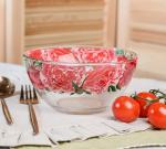 Салатник стекл 1,5л Пионы Декостек/326/1-Д/Т00017394 (Б)