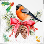 Салфетки бум НГ 33*33см 12шт 3сл Зиминие птицы Art Bouquet/34325