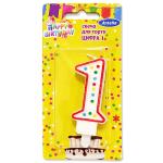 Свеча д/торта цифра 1 7см Антелла/28212 (э)