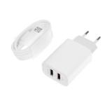 Зарядное устройство 2USB 2А + кабель microUSB 220В белое/LCC-96/4598423