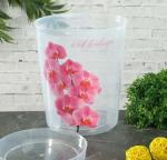 Горшок д/орхидеи с поддон 1,2л декор прозр Башпласт/М1603 (э)