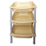 Этажерка 3 секции бежевый 62*36*30см Мультипласт/MPG7303 (м)