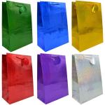 Сумка подарочная голографическая 14*20*07см запайка-20шт в ассортименте