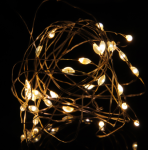 Электрогирлянда нить росы 3м 30LED шампань пост свечение 2*CR2032 Сноу Бум/384-333