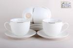 Набор чайный фарфор 12пр (кружка 200мл+блюдце) п/уп Даймонд/TC69E-12G/151256 ---