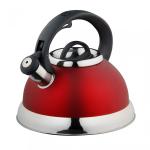 Чайник нерж сталь со свистком 3л красный индукция Катунь/КТ-108К