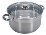 Кастрюля нерж сталь 6л д24см стекл крышка Promo РР/94-1006---