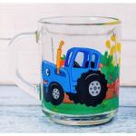 СИНИЙ ТРАКТОР Кружка стекл 0,25мл цифры МФК/СТК250-2