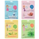 Маска д/лица тканевая Шёлковая 36г 4дизайна/978-041