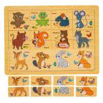 2 Пазлы 24 элемента Лесные зверюшки дерево /1740035