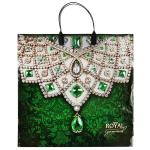 Пакет подарочный пластиковая ручка 38*35*10см Изумруд Антелла/44198