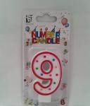 Свеча д/торта цифра 9 6,5см КТТ/00-00004715/015-231-021/057-253-013 (э)