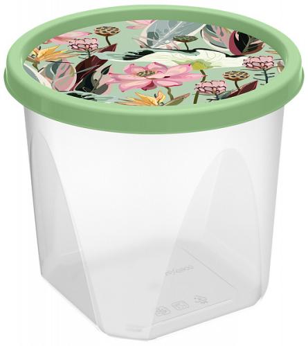 Botanica Контейнер д/продуктов круглый 1,75л с декором (зеленый) IL/222133218/08
