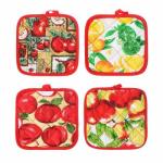 Прихватка хлопок 16,5*17см Фрукты 4диз ГЦ/493-093 КРАТНО 12ШТ