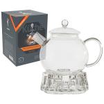 Чайник завар 1л на подставке боросил стекло AROMA СКР/008245