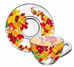 Набор чайный стекл 4пр (2*0,22л+2блюдца)Дуэт Вальс Бостон п/у Декостек/2222-Д/Т00018838