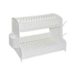 Сушилка д/посуды пласт 2-х ярус Ротанг белая Виолет/270206