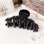 2 Заколка Краб д/волос 9,5см набор 12шт Глянец цветочная гирлянда черный/5256288