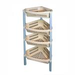 Этажерка 4 секции угловая бежевый 85*37*32см Мультипласт/MPG7396 (м)