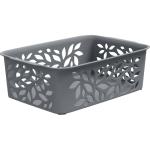 Корзина универс Leaves 1,2л 18,4*12,7*6,2см серая Полимербыт/4344601