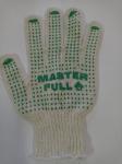 Перчатки ПВХ  (3 нити) белые/зеленые Masterfull